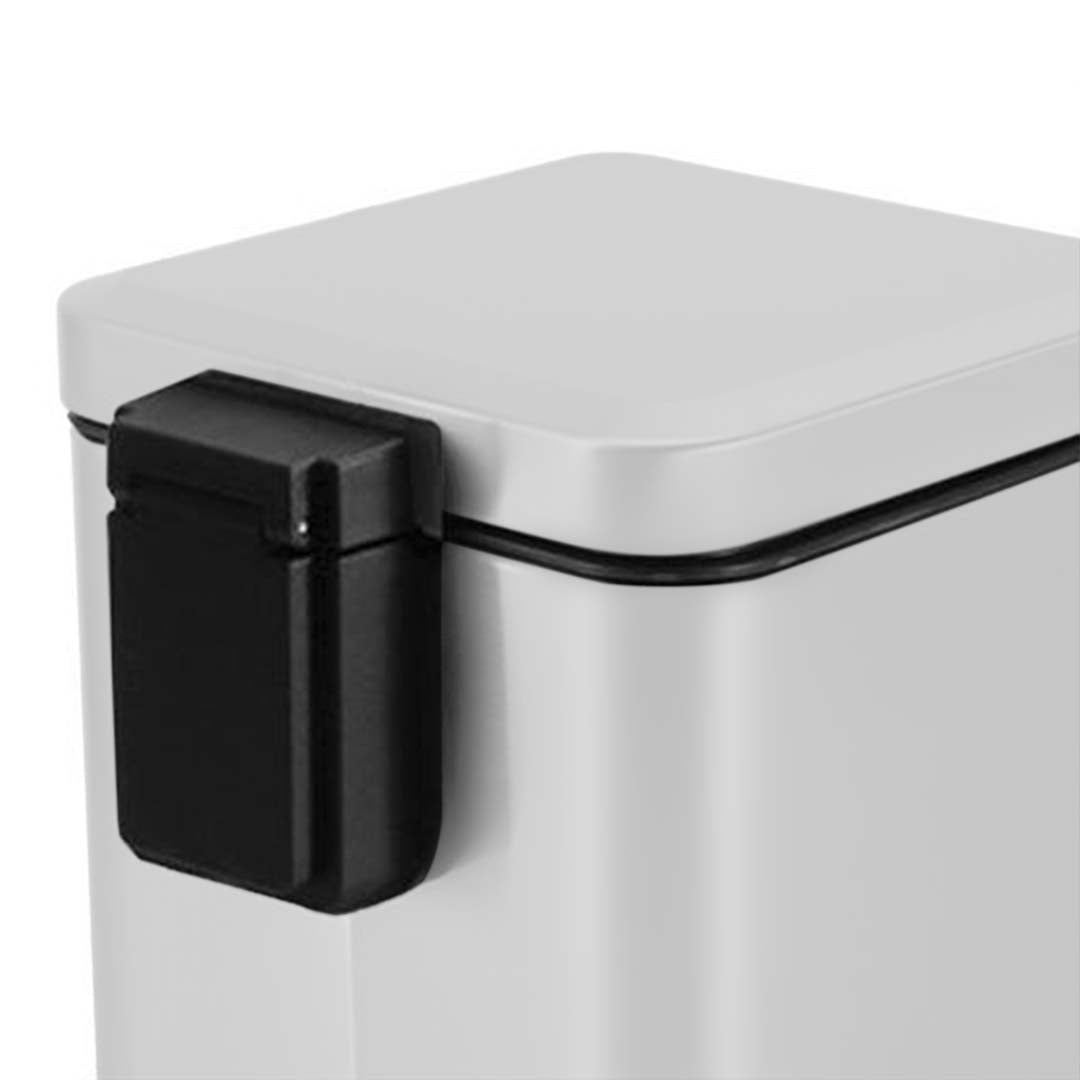 SOGA 4X Foot Pedal Stainless Steel Rubbish Recycling Garbage Waste Trash Bin Square 12L White