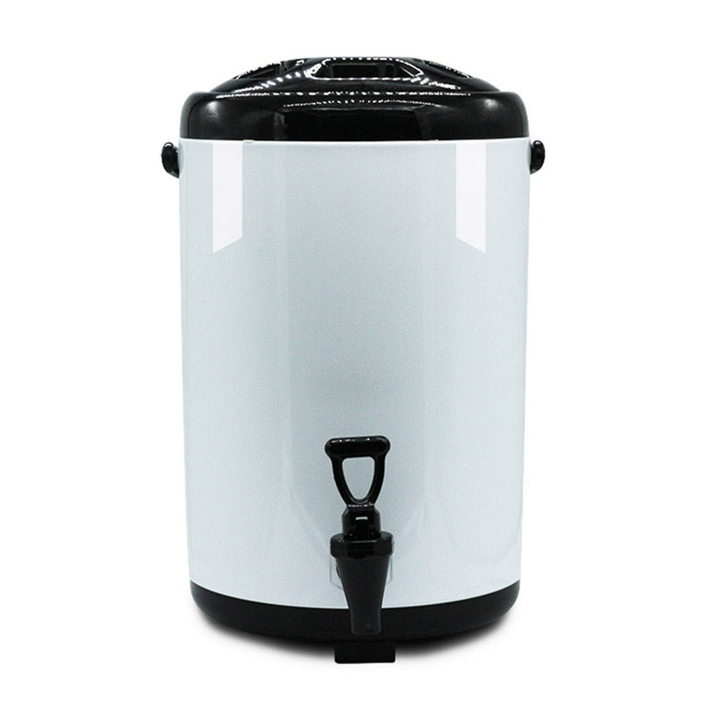 SOGA 2X 4.8 Gal Stainless Steel Insulated Milk Tea Barrel Hot and Cold Beverage Dispenser Container with Faucet White