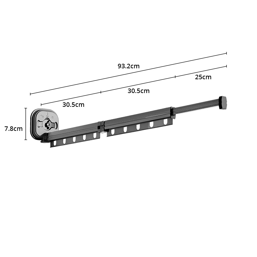 SOGA 2X 36.7in Wall-Mounted Clothing Dry Rack Retractable Space-Saving Foldable Hanger