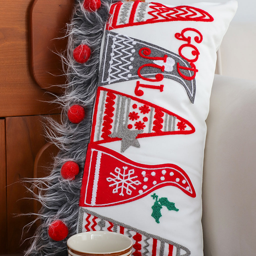 SOGA 30x50cm White Christmas Rectangular Pillowcase with design