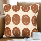 SOGA 45cm Modern Cream Brown Oval Pattern Textured Pillowcase