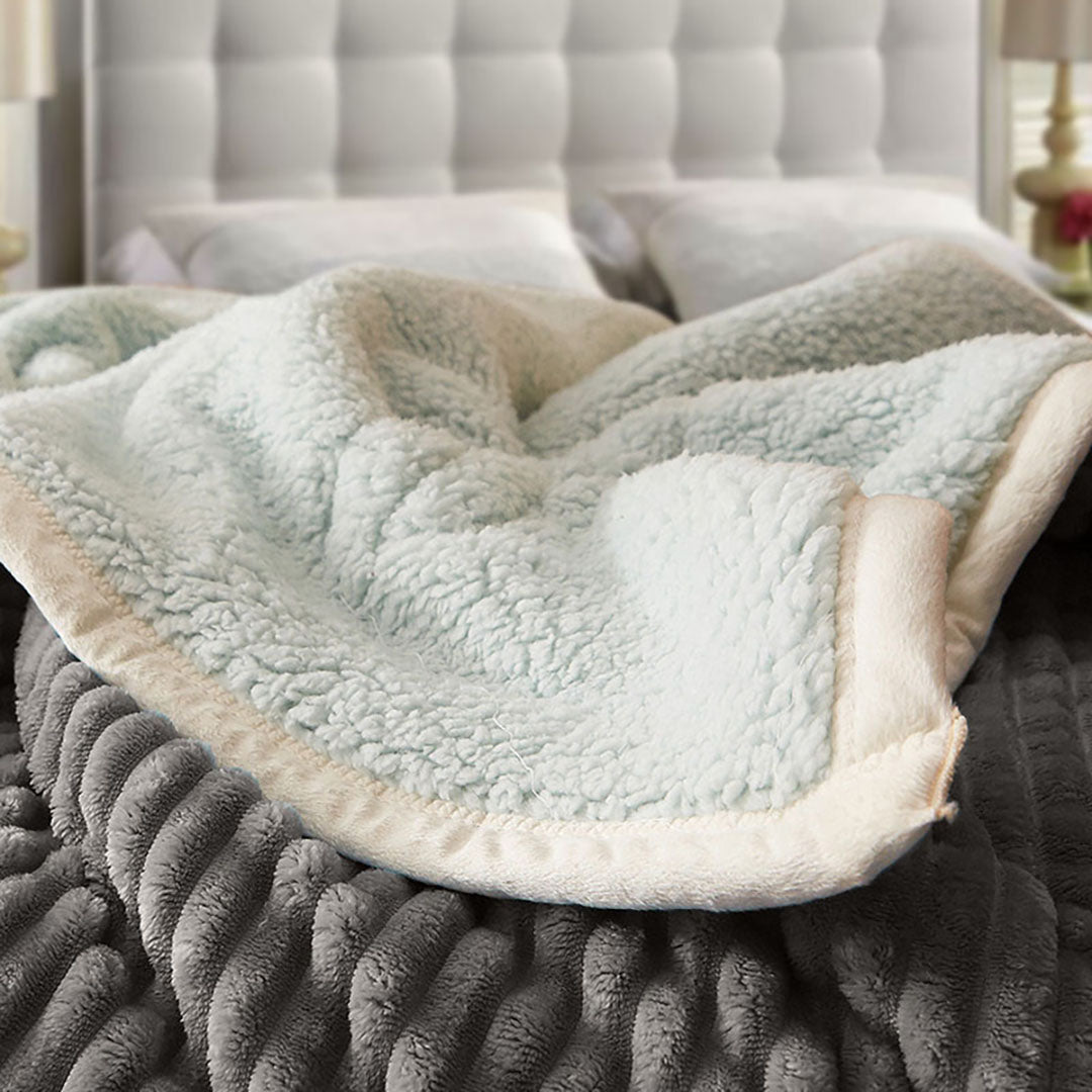 SOGA 2X Throw Blanket Warm Cozy Double Sided Thick Flannel Coverlet Fleece Bed Sofa Comforter