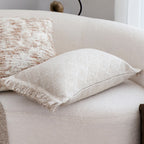 SOGA 35x62cm Serene Textured Fringed Cushion Cover