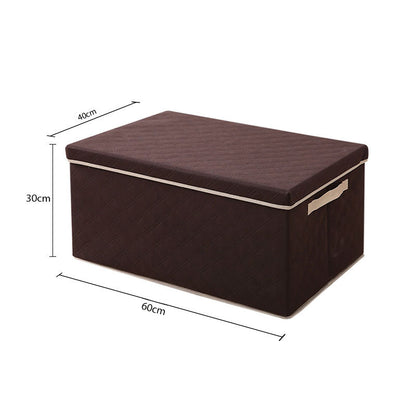 SOGA Extra Large Coffee Non-Woven Diamond Quilt Grid Fabric Storage/Organizer Box