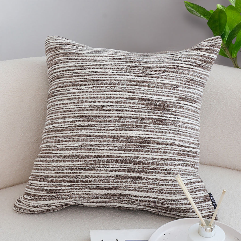 SOGA 45cm Neutral Striped Woven Pillowcase