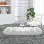 SOGA Floor Recliner Folding Lounge Sofa Futon Couch Folding Chair Cushion White x4