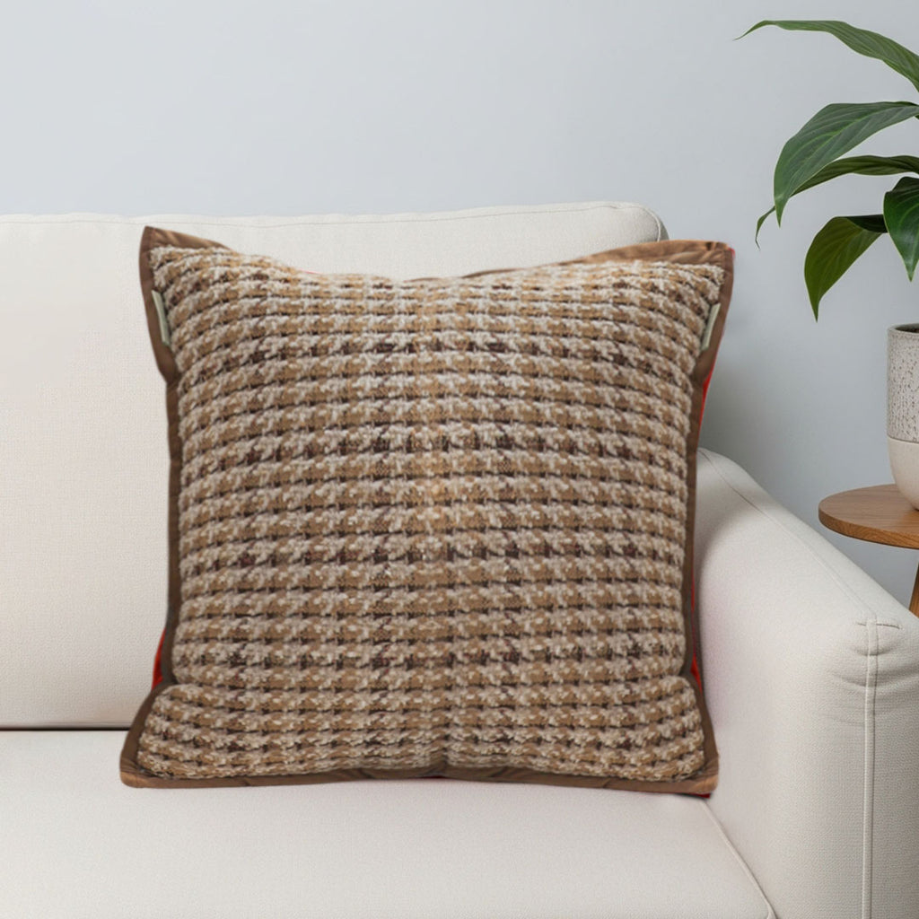 SOGA 45cm Cozy Woven Brown Pillowcase