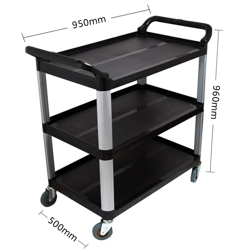 SOGA 2x 3 Tier Food Trolley Food Waste Cart Food Utility Mechanic Kitchen Large