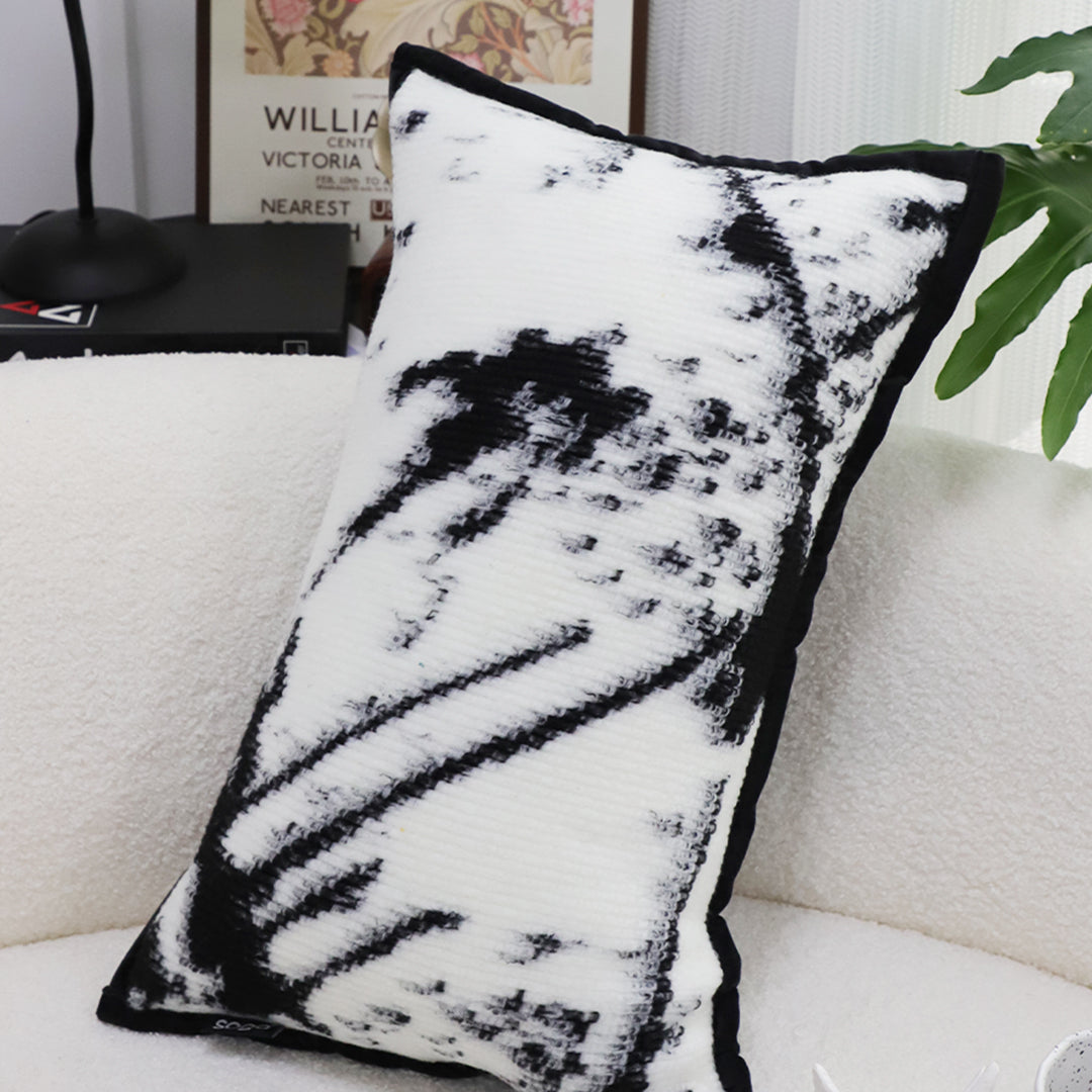 SOGA 30x50cm Black & White Leopard Throw Pillowcase