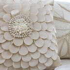 SOGA 45cm ""Luxurious Textured Flower Pillowcase