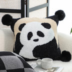 SOGA 2X 45cm Panda Pom-Pom Decorative Pillowcase