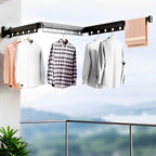 SOGA 2X 50.2 in Wall-Mounted Clothing Dry Rack – Retractable Space-Saving Foldable Hanger