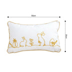SOGA 2X 30x50cm Elegant White Easter Embroidered Pillowcases