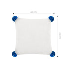 SOGA 45cm Ribbed Knit Pillowcase with Pom-Poms (Cream White)