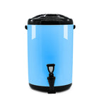 SOGA 8X 3.2 Gal Stainless Steel Insulated Milk Tea Barrel Hot and Cold Beverage Dispenser Container with Faucet Blue