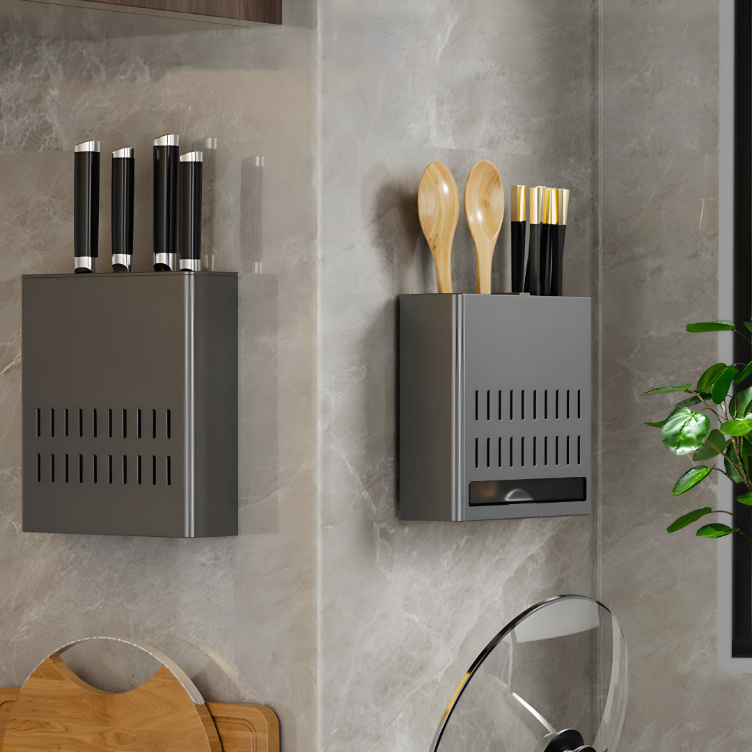 SOGA 2X Wall Mounted Kitchen Knife Storage Rack Space-Saving Organiser