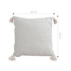 SOGA 45cm Minimalist Cream Tassel Pillowcase with tassels
