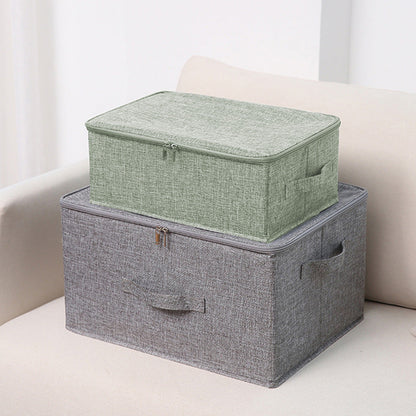 SOGA Green Small Portable Double Zipper Storage Box Moisture Proof Clothes Basket Foldable Home Organiser