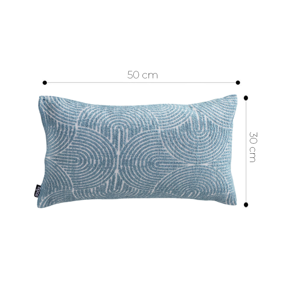 SOGA 30x50cm Blue Geometric Lumbar Pillowcase for Indoor & Outdoor Home Decor