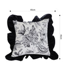 SOGA 45cm Chic Botanical Bliss Black & White Square Pillowcase