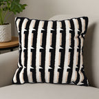 SOGA 45cm Black & White Modern Stripe Tufted Polyester Pillow Cover