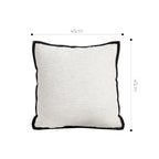 SOGA 45cm Minimalist Cream Pillowcase with Black Piping