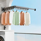 SOGA 2X 36.7 in Wall-Mounted Clothing Dry Rack Retractable Space-Saving Foldable Hanger