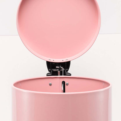 SOGA 4X Foot Pedal Stainless Steel Rubbish Recycling Garbage Waste Trash Bin Round 7L Pink