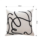 SOGA 45cm Minimalist Abstract Line Art Pillow Cover