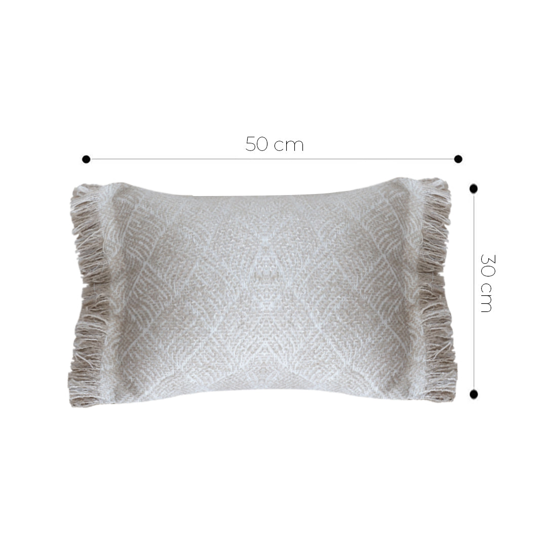 SOGA 2X 35x62cm Serene Textured Fringed Cushion Cover