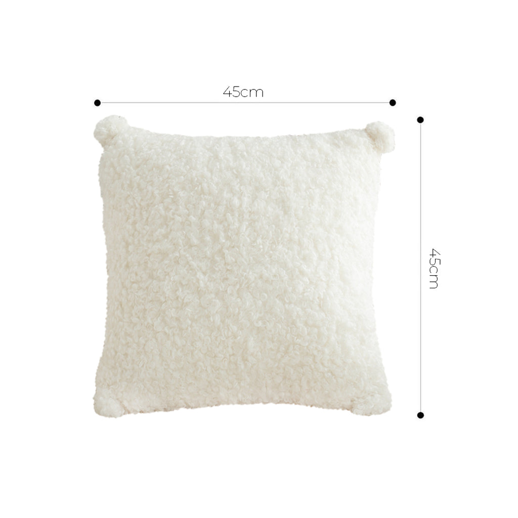 SOGA 2X 45cm Pure White Bouclé Bliss Pillowcase