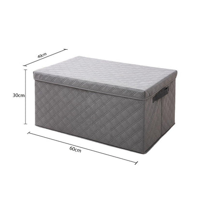 SOGA Extra Large Grey Non-Woven Diamond Quilt Grid Fabric Storage/Organizer Box
