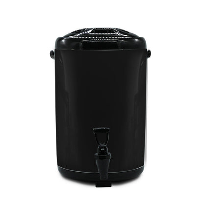 SOGA 8X 10L Stainless Steel Insulated Milk Tea Barrel Hot and Cold Beverage Dispenser Container with Faucet Black