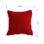 SOGA 2X 45cm Plush Crimson Red Square Pillow Cover