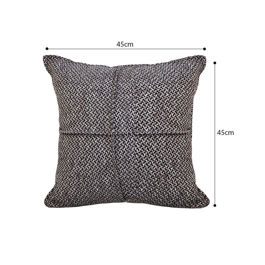 SOGA 2X 45cm  UrbanWeave Charcoal Tweed Pillowcase