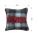 SOGA 45cm Rustic Plaid "Home" Accent Pillow Cover
