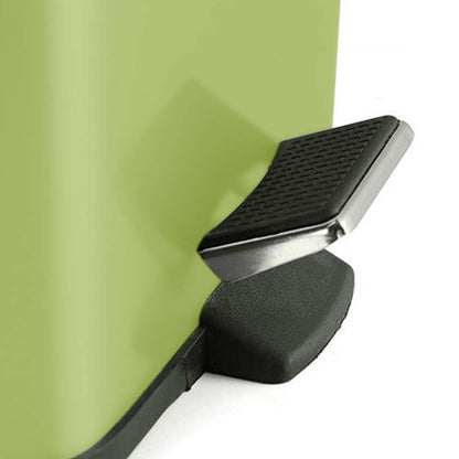 SOGA 4X Foot Pedal Stainless Steel Rubbish Recycling Garbage Waste Trash Bin Square 6L Green