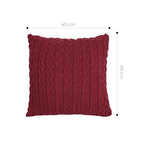 SOGA 45cm Cable Knit Pillowcase (Deep Red)