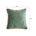 SOGA 45cm Emerald Green polyester Pillowcases with Fringed Edge