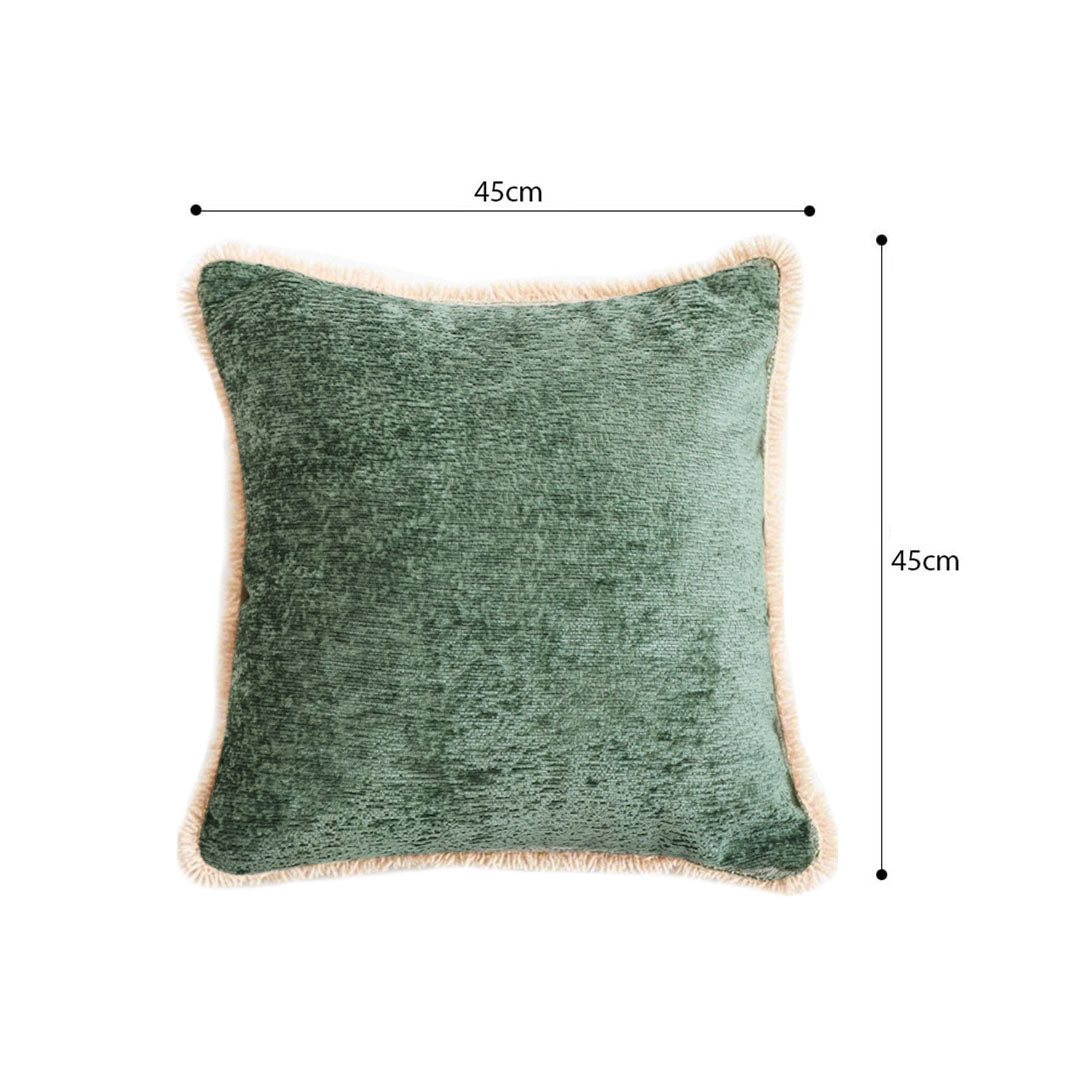SOGA 45cm Emerald Green polyester Pillowcases with Fringed Edge