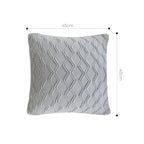 SOGA 2X 45cm Light Gray Diamond Knit Pillowcases – Soft Decorative Cushion Covers for Sofa, Bed & Home Décor