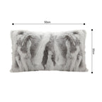 SOGA 2X 30x50cm Luxury Faux Fur Pillowcase (Gray/White)