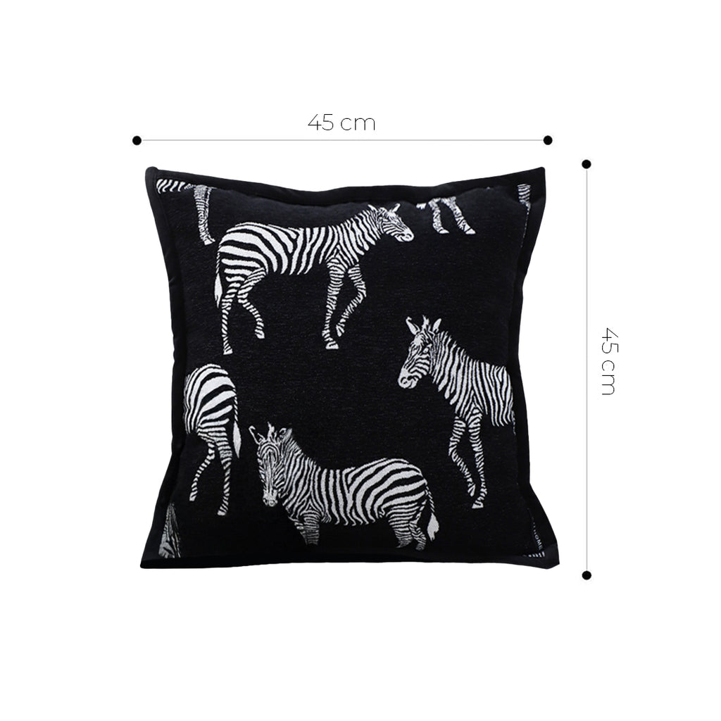 SOGA Set of 2 – 45cm Wildlife Zebra Scene Decorative Pillow Covers, Black & White Cushion Covers