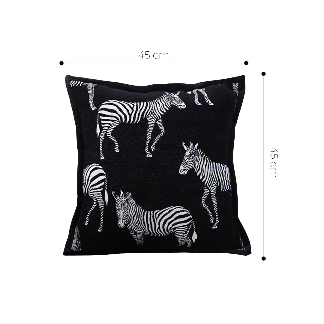 SOGA Set of 2 – 45cm Wildlife Zebra Scene Decorative Pillow Covers, Black & White Cushion Covers