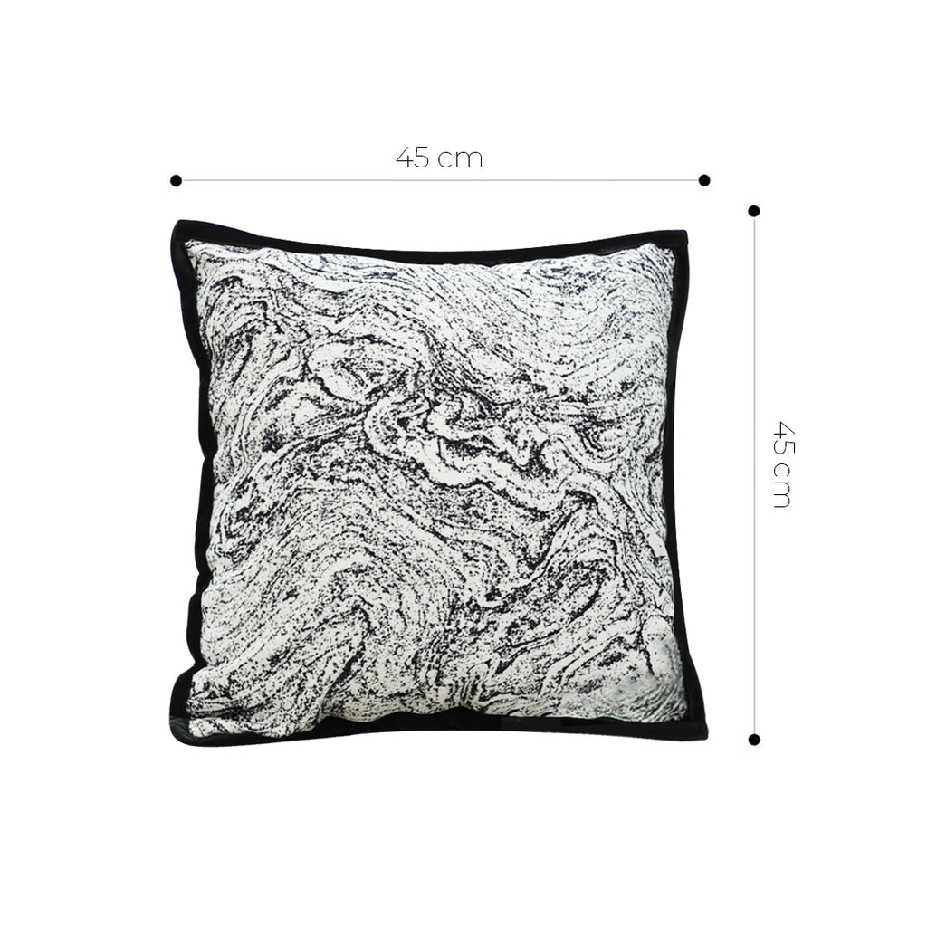 SOGA 45cm Abstract Square Pillowcase with Black Edging
