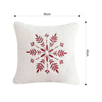 SOGA 45cm Christmas Snowflake Embroidered Faux Fur Throw Pillowcase