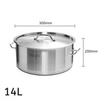 SOGA Stock Pot 14Lt Top Grade Thick Stainless Steel Stockpot 18/10