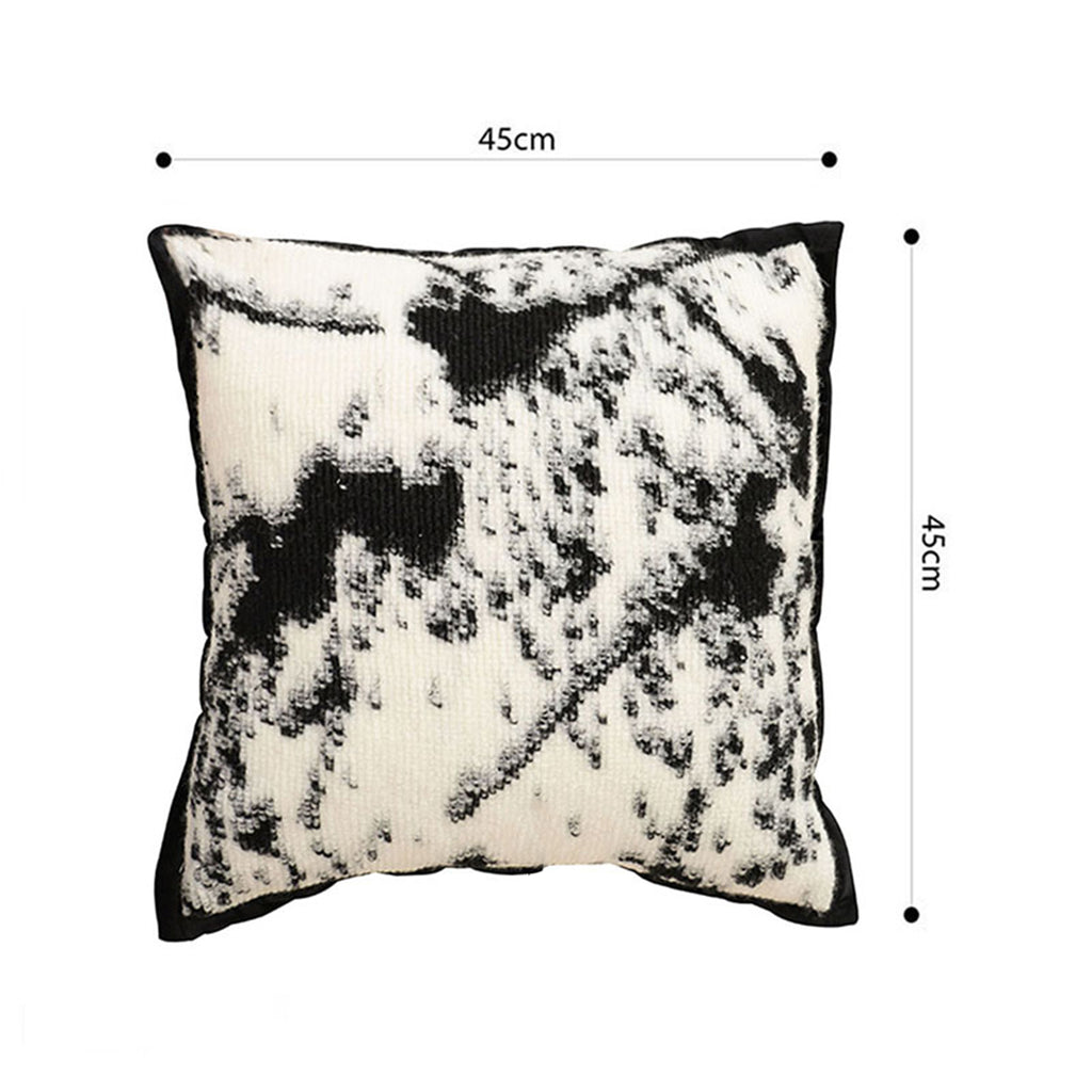 SOGA 45cm Black & White Leopard Print Square Pillowcase