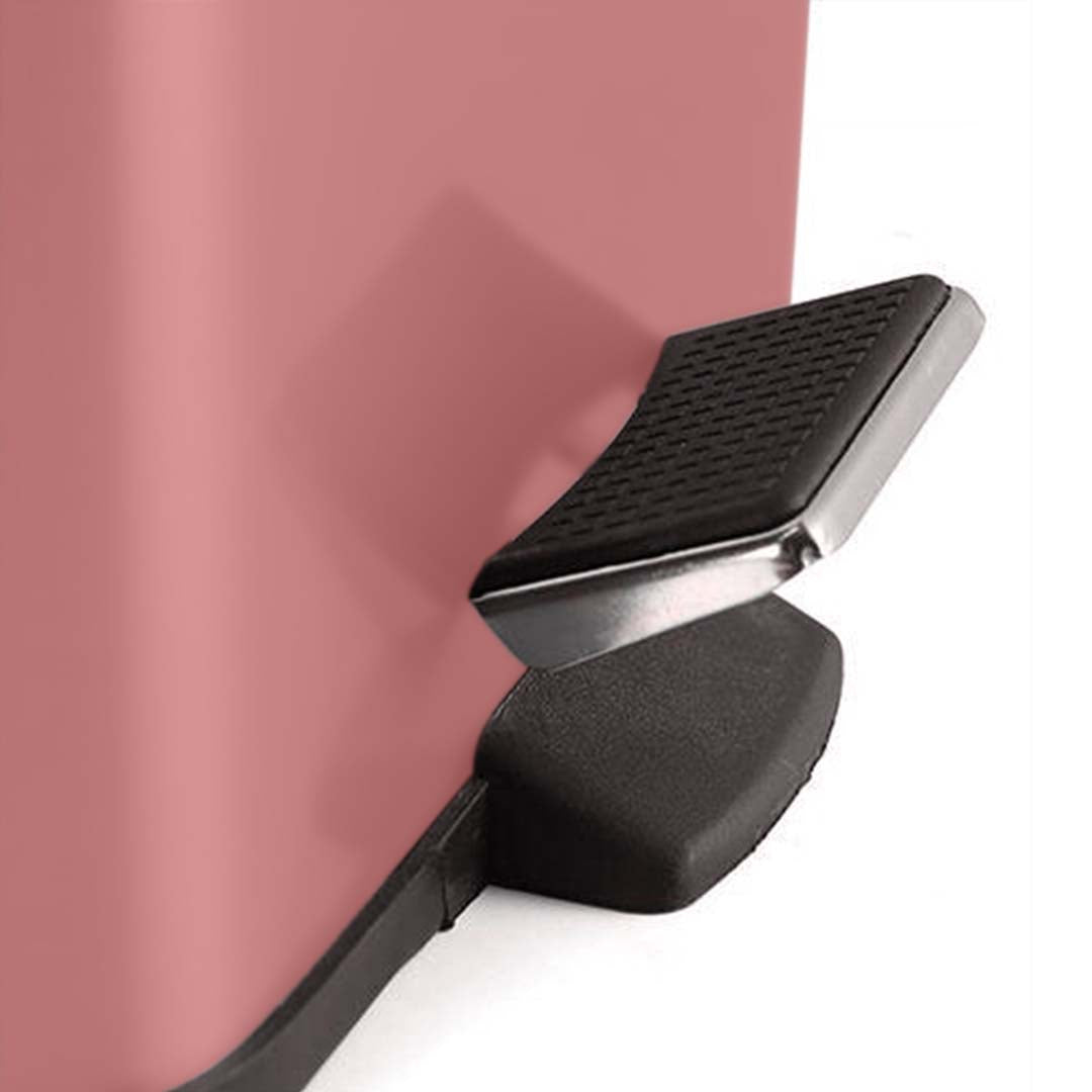 SOGA 4X Foot Pedal Stainless Steel Rubbish Recycling Garbage Waste Trash Bin Square 6L Pink