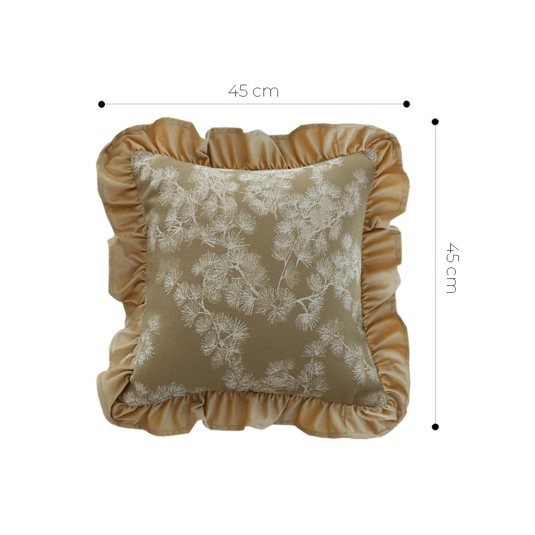 SOGA 2X 45cm Champagne Floral with Gold Ruffle